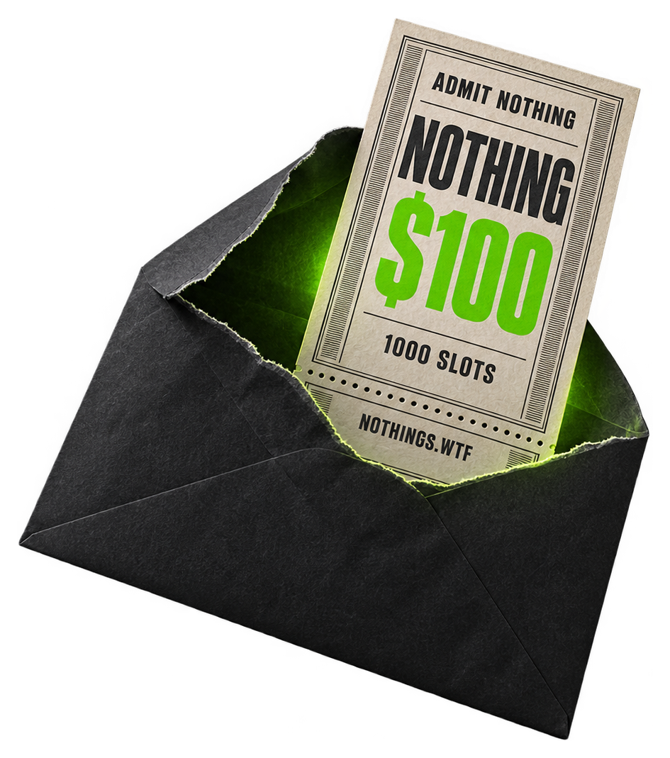 A ticket for nothing, in an opened envelope